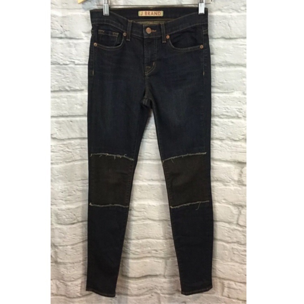 J Brand #811 DUKE Dark Wash Leg Patch Jeans - Picture 2 of 8